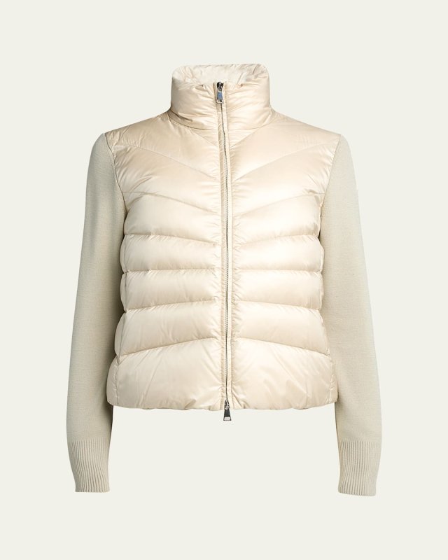 Lightweight Wool Puffer Cardigan